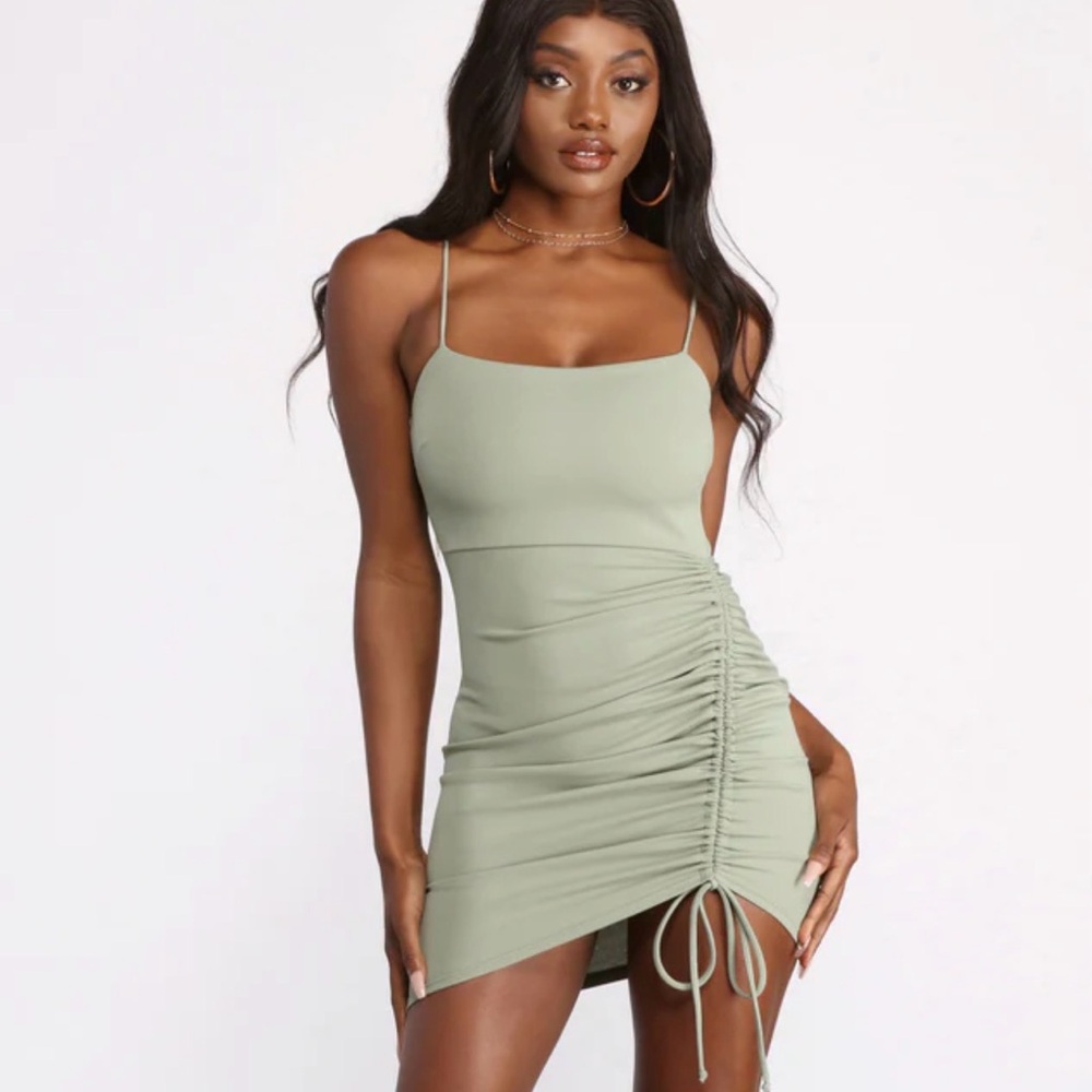 Windsor Sage Tan Mini Dress